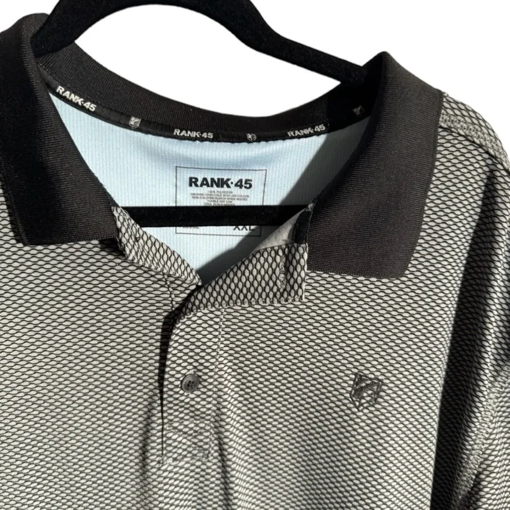 RANK‎ 45 Polo Shirt Mens XXLarge Woven Performace Collared Short Sleeve - Picture 9 of 9